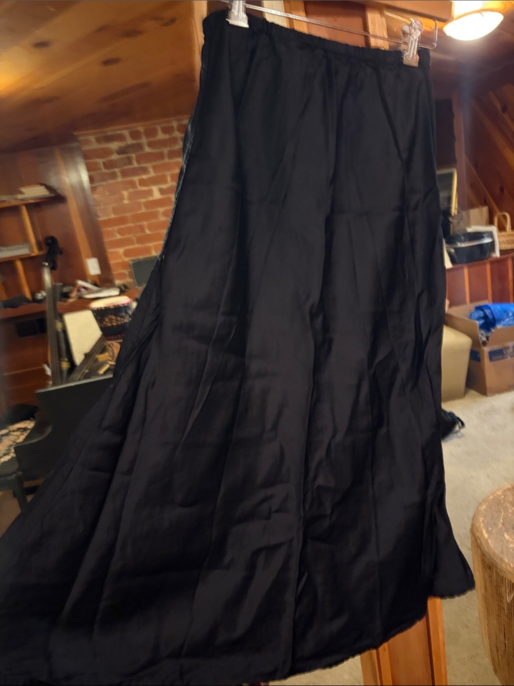 CP Shades Black Maxi Skirt - Flowing Full-Length Design